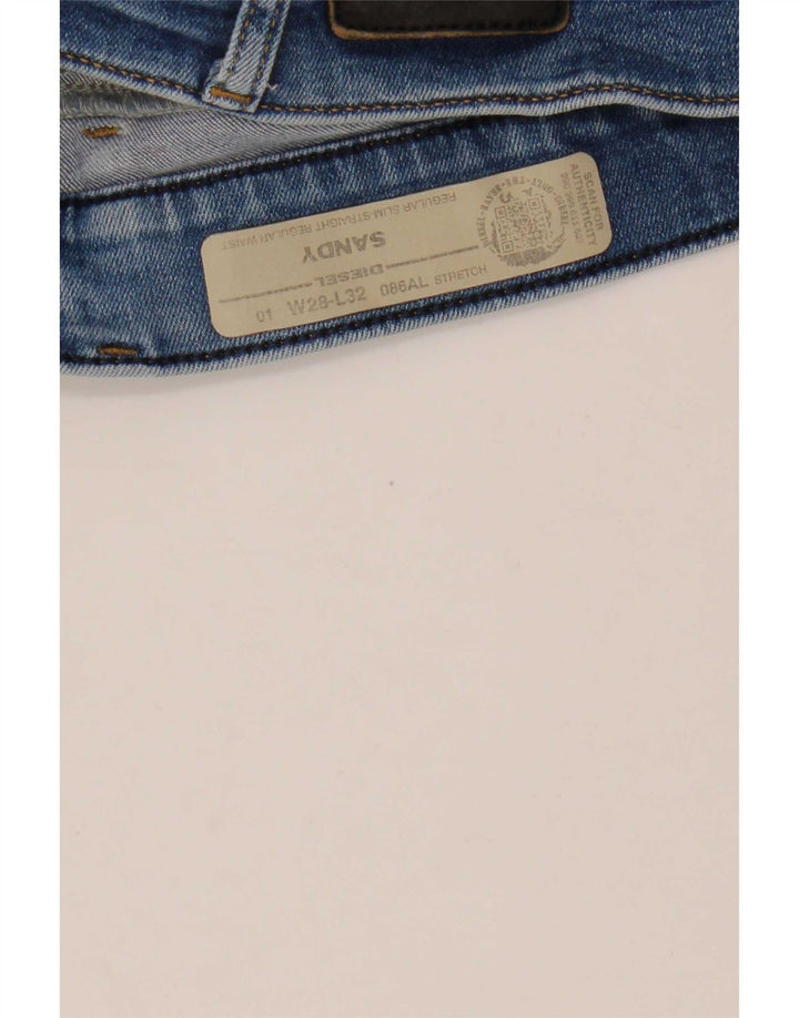 Diesel Dame Sandy Regular Slim Straight Jeans W28 L29 Blå Bomuld