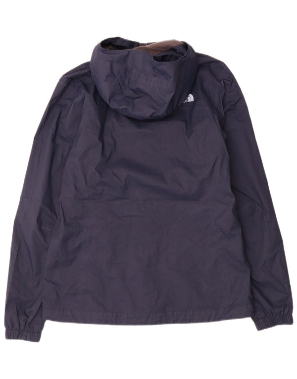 The North Face Womens Hooded Rain Jacket UK 10 Small Navy Blue Polyester