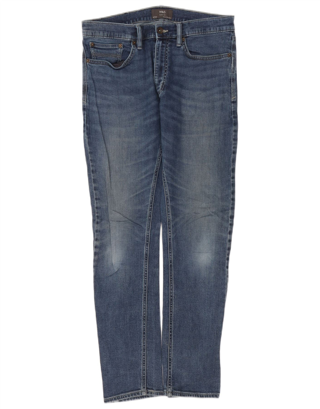 Marks & Spencer Herre Slim Jeans W32 L31 Blå Bomuld