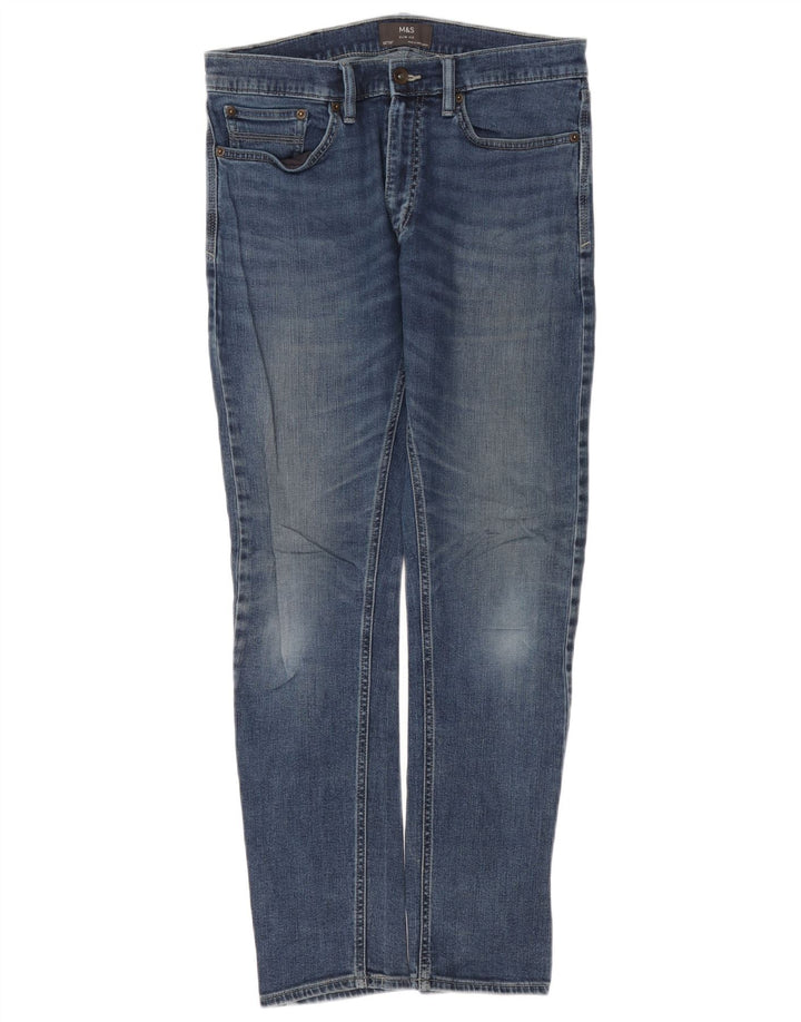 Marks & Spencer Herre Slim Jeans W32 L31 Blå Bomuld