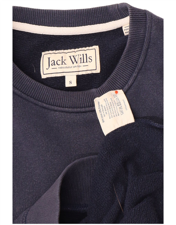 Jack Wills Herre grafisk sweatshirt jumper lille marineblå bomuld