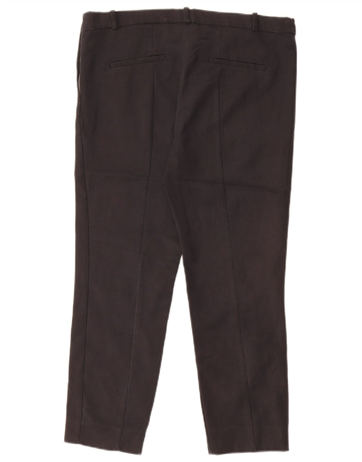 Zara Dame Slim Cropped Trousers Large W34 L24 Sort