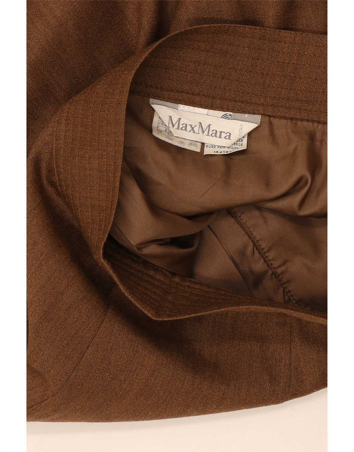 Max Mara Dame Pencil Skirt UK 16 Large W32 Brown Wool