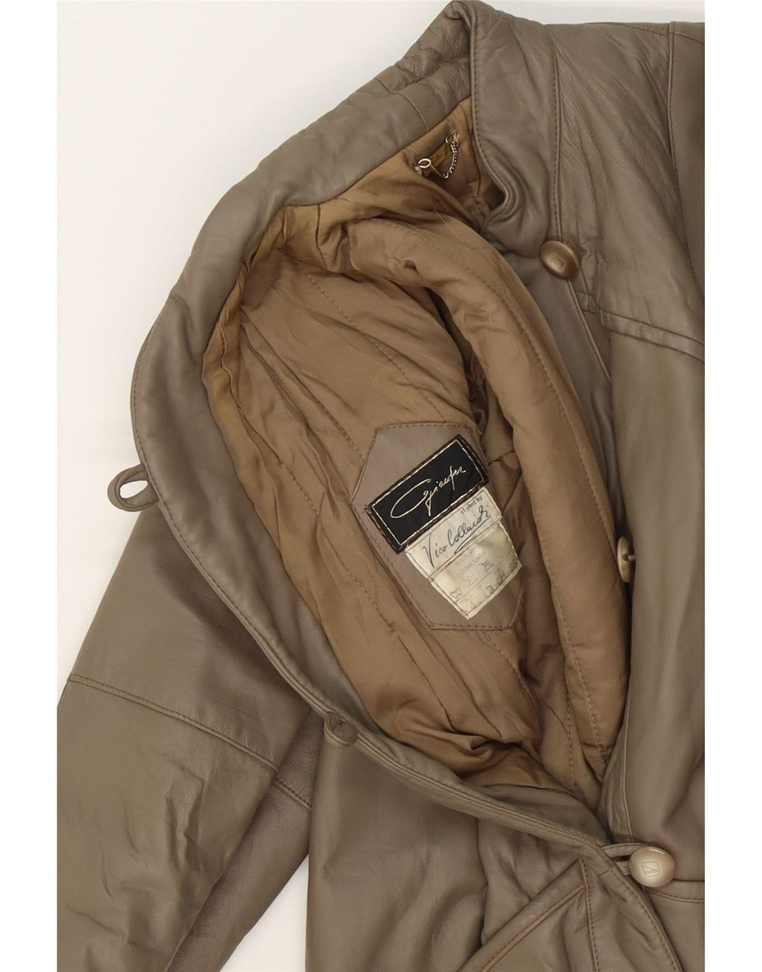 VINTAGE Womens Leather Jacket EU 38 Medium Brown Leather Vintage Vintage and Second-Hand Vintage from Messina Hembry 