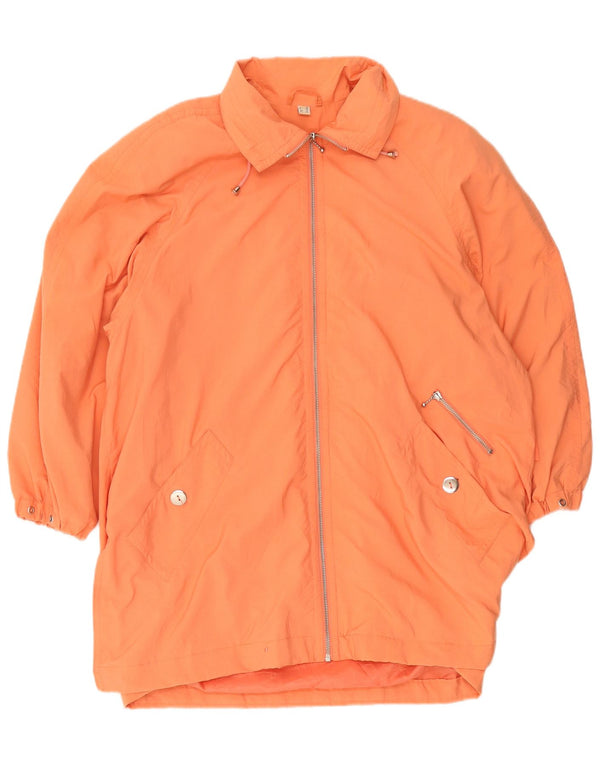 Vintage oversize overfrakke til kvinder UK 8 Small Orange Polyester