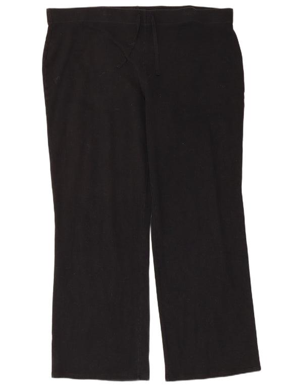 Marks & Spencer Womens Tracksuit Bukser med brede ben UK 22 3XL Sort Bomuld