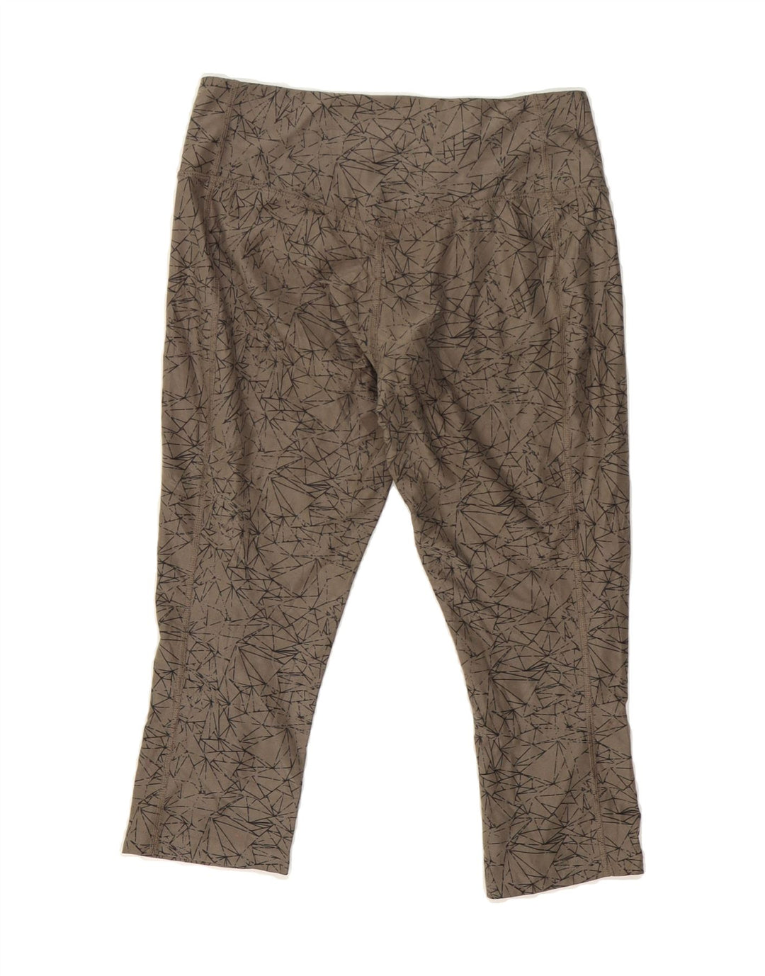 NIKE Womens Dri Fit Capri Leggings UK 12 Medium  Beige Geometric Polyester Vintage Nike and Second-Hand Nike from Messina Hembry 