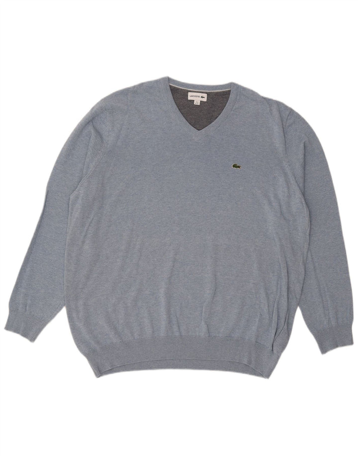 Lacoste Herre V-hals sweater Str. 8 3XL Blå Bomuld