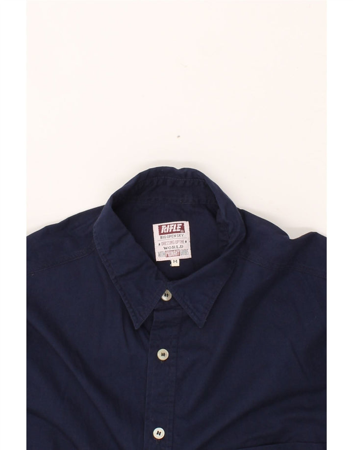 RIFLE Mens Shirt Medium Navy Blue Cotton Vintage Rifle and Second-Hand Rifle from Messina Hembry 