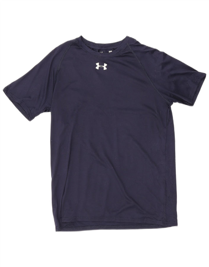 Under Armour Herre Heat Gear T-Shirt Top Small Navy Blue