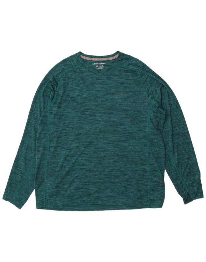 Eddie Bauer Herre Top Langærmet XL Grøn Flecked Polyester