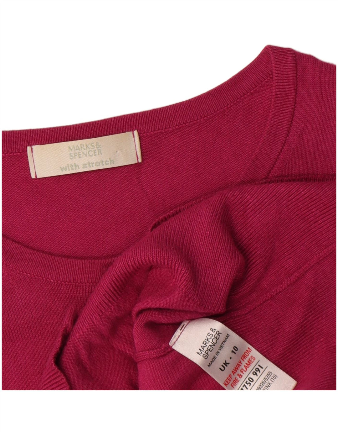 Marks & Spencer Dame Cardigan Sweater UK 10 Small Pink Viscose