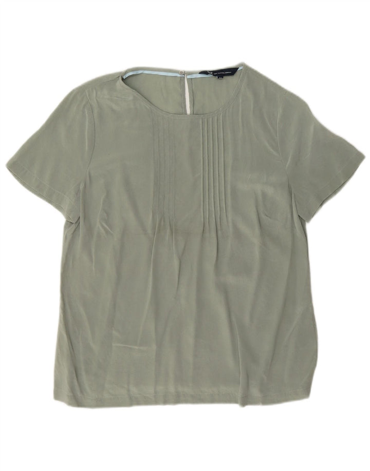 Crew Clothing Damebluse Top UK 12 Medium Green Silk