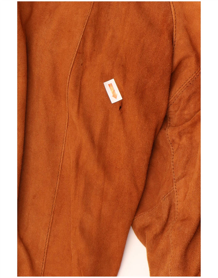 VINTAGE Womens Suede Jacket UK 18 XL Orange