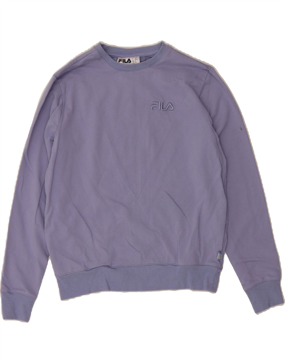 FILA Womens Oversized Sweatshirt Jumper UK 10 Small Purple Cotton Vintage Fila and Second-Hand Fila from Messina Hembry 