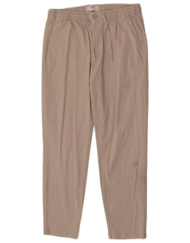 Marks & Spencer Herre Slim Chino Bukser Medium W32 L29 Beige Bomuld