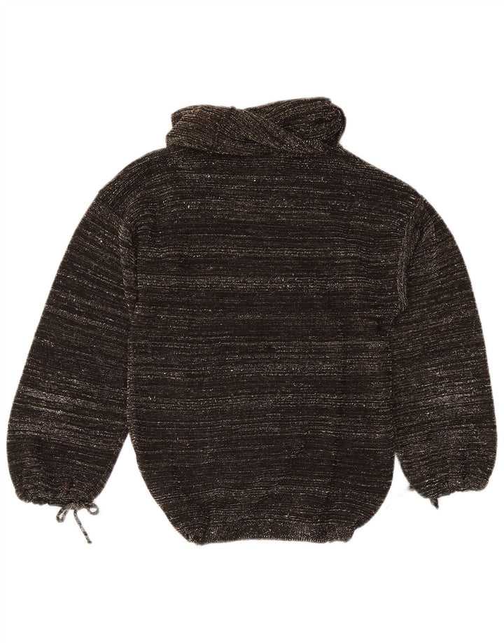 Vintage Dame Roll Neck Jumper Sweater EU 40 Medium Black Flecked