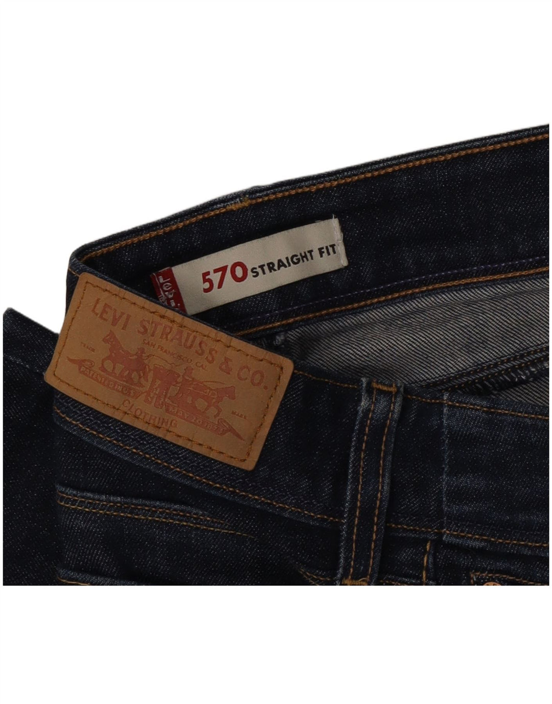 Levi's Dame 570 Straight Jeans W26 L28 Marineblå