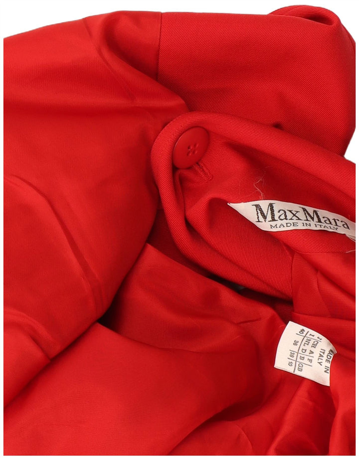 Max Mara Dame Dobbeltradet Oversized Blazer Jacket UK 10 Lille Rød