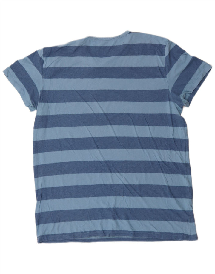 Gap Herre T-Shirt Top XL Blå Stribet Bomuld
