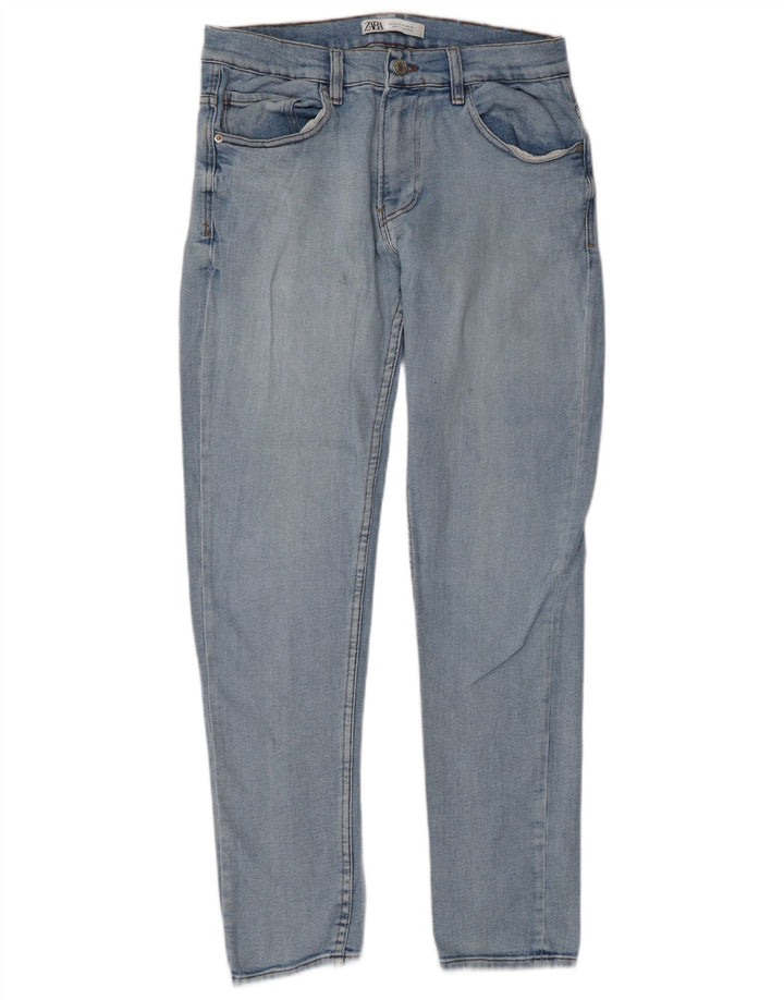 Zara Herre Slim Jeans EU 42 Large W32 L32 Blå Bomuld