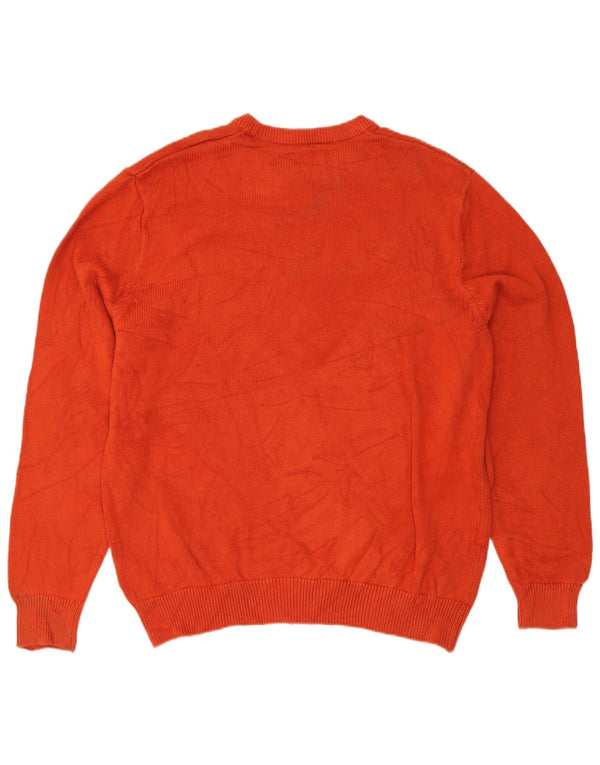 Chaps Herre Crew Neck Jumper Sweater XL Orange Bomuld