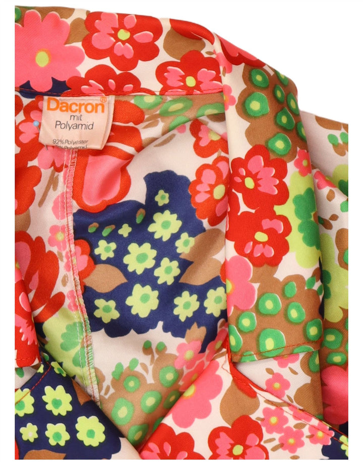 VINTAGE kortærmet blazerjakke til kvinder UK 12 Medium Flerfarvet