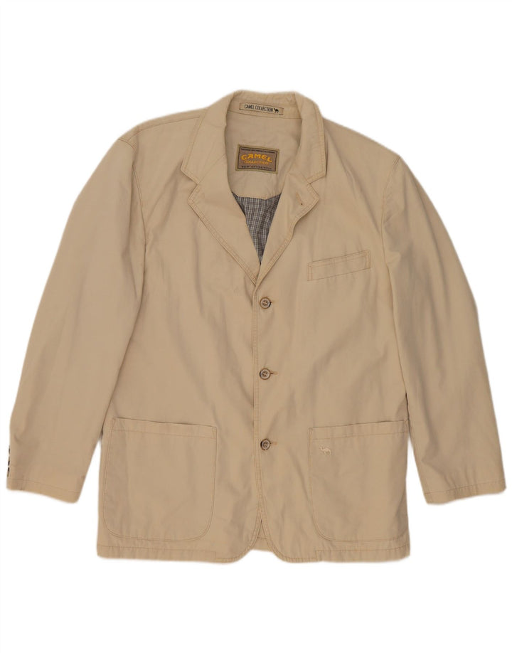 Camel Active Herre 3 Button Blazer Jacket UK 40 Stor Beige Bomuld