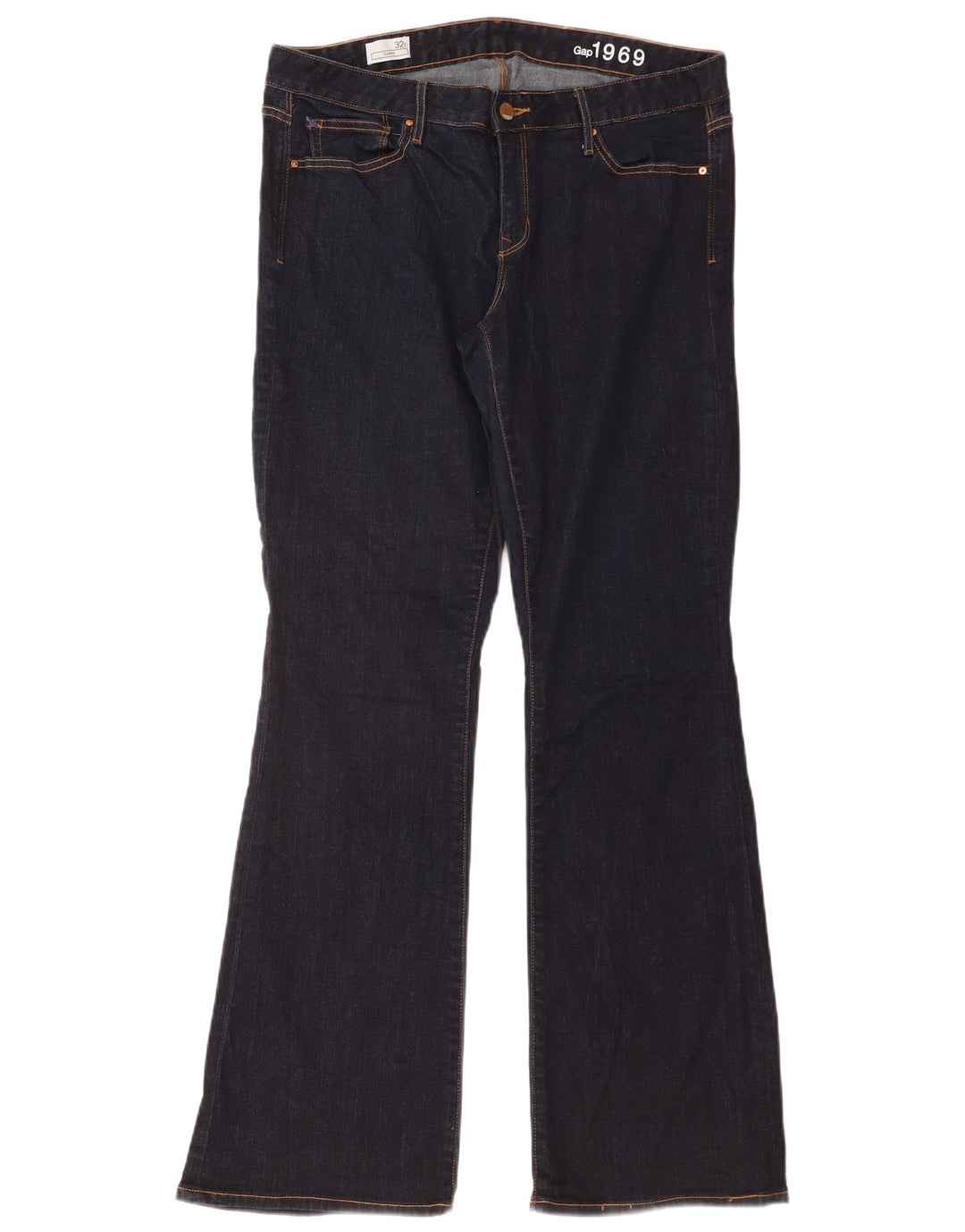 GAP Womens Curvy Flared Jeans W32 L33 Marineblå Bomuld