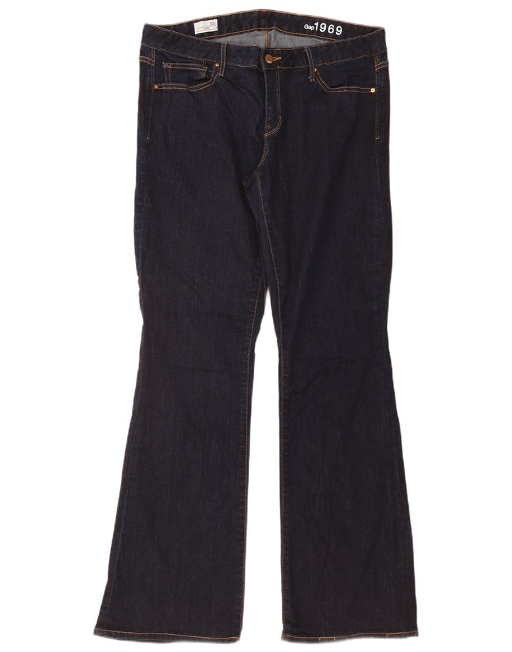 GAP Womens Curvy Flared Jeans W32 L33 Marineblå Bomuld