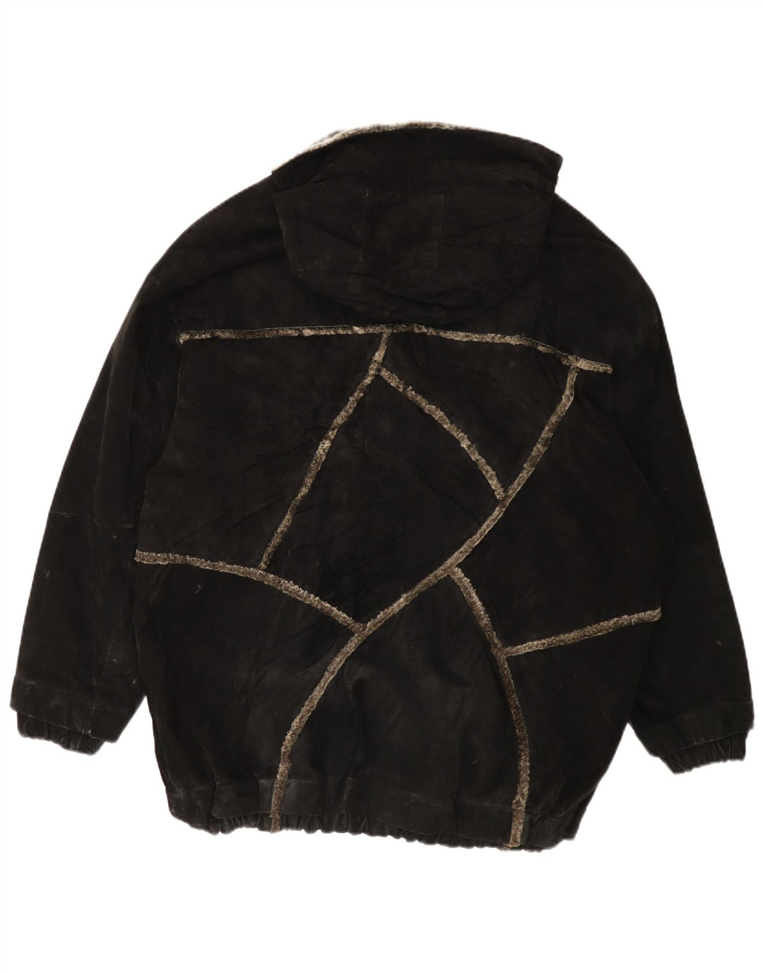 GIORGIO MOBIANI Herre hættejakke i ruskind UK 44 2XL sort læder