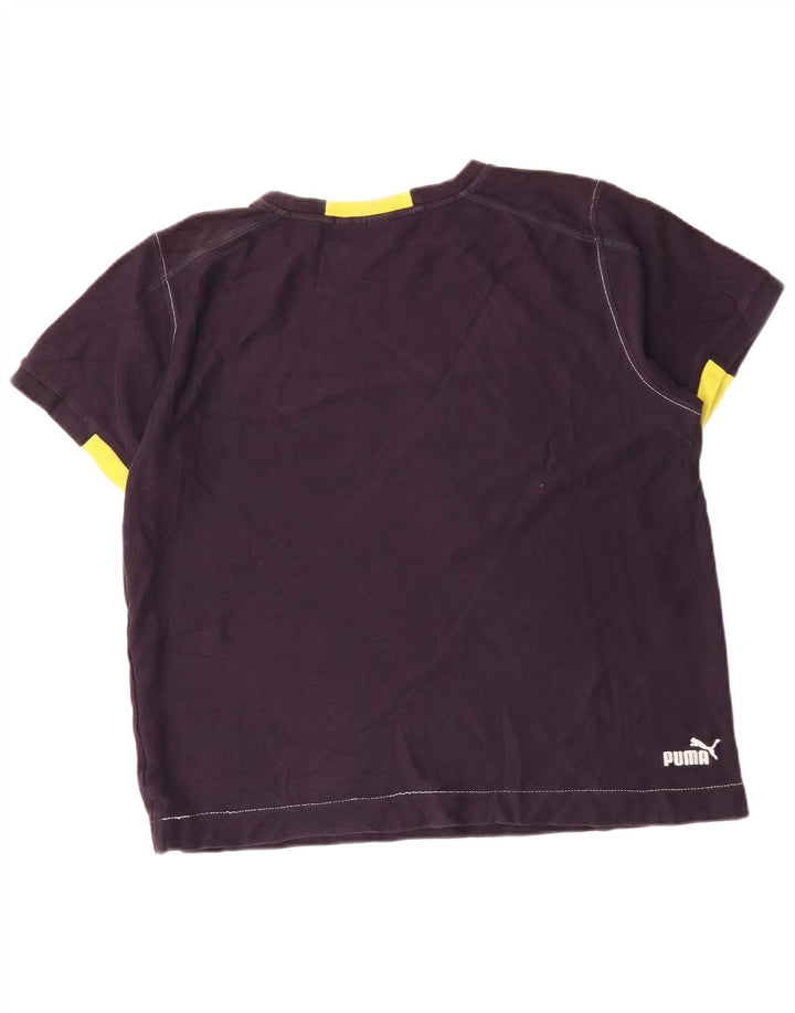 Puma Herre grafisk T-shirt Top Stor Marineblå Colourblock Bomuld