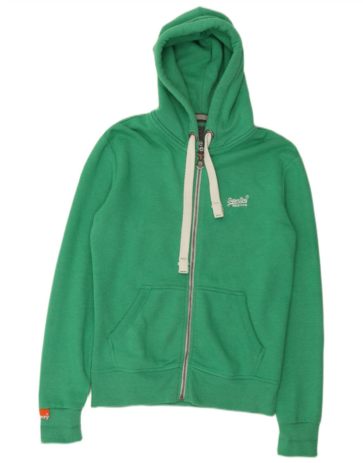 Superdry Hættetrøje med lynlås til mænd mellemgrøn bomuld