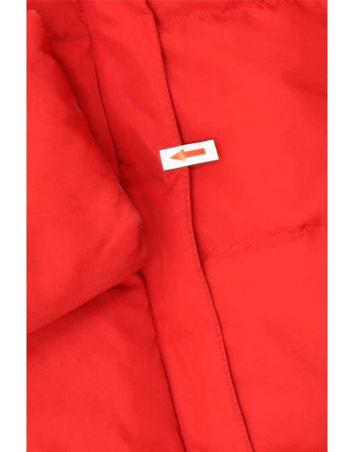 Champion Dame Hætte Polstret Jakke UK 14 Medium Rød Polyester