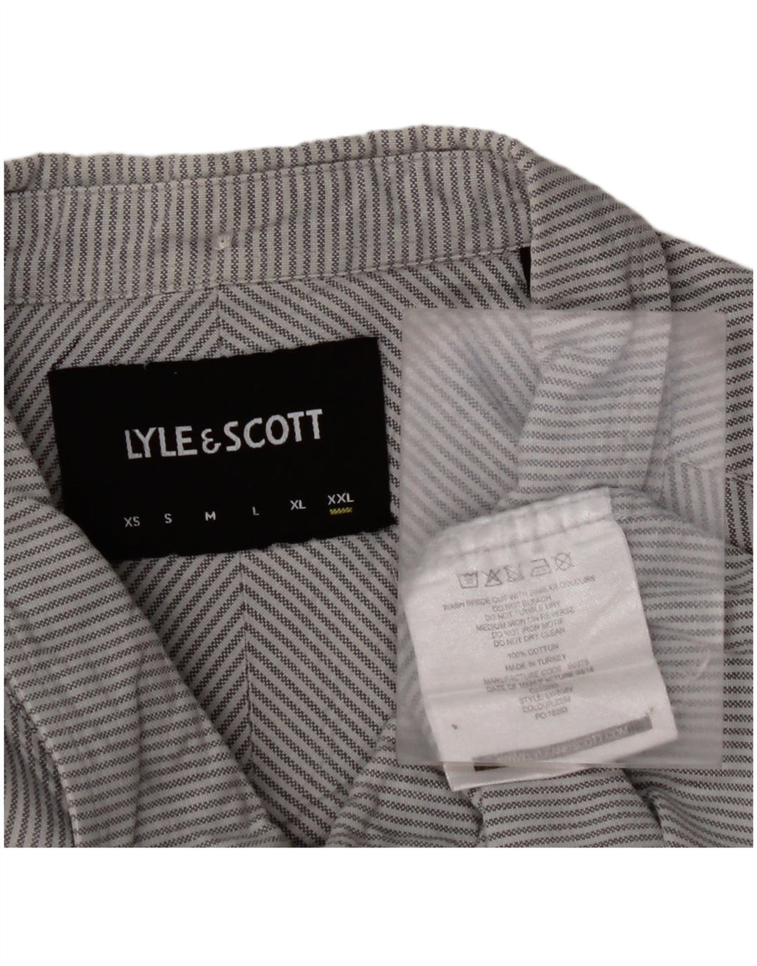 LYLE & SCOTT Herreskjorte 2XL Blå nålestribet bomuld
