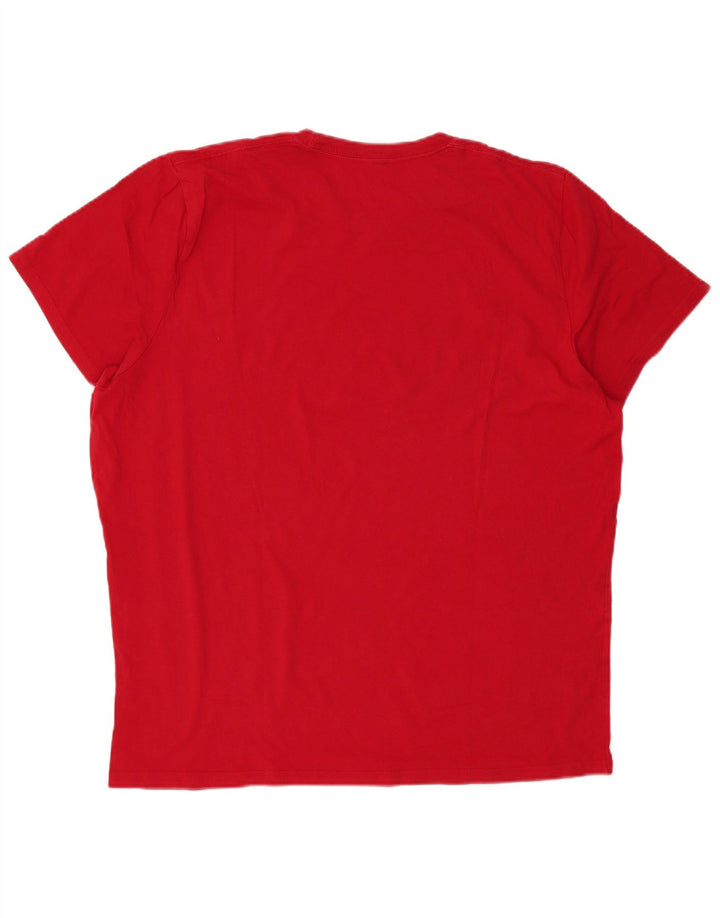 Hollister Herre T-Shirt Top 2XL Rød Bomuld