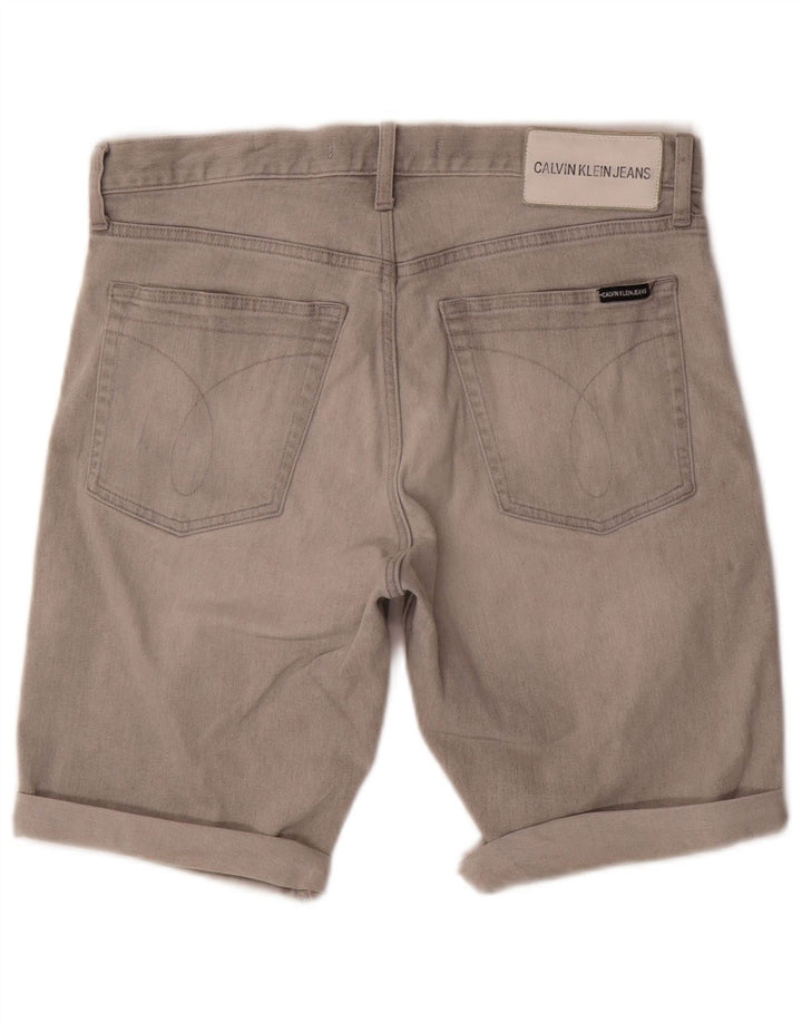CALVIN KLEIN Mens Denim Shorts W32 Medium Grey Cotton