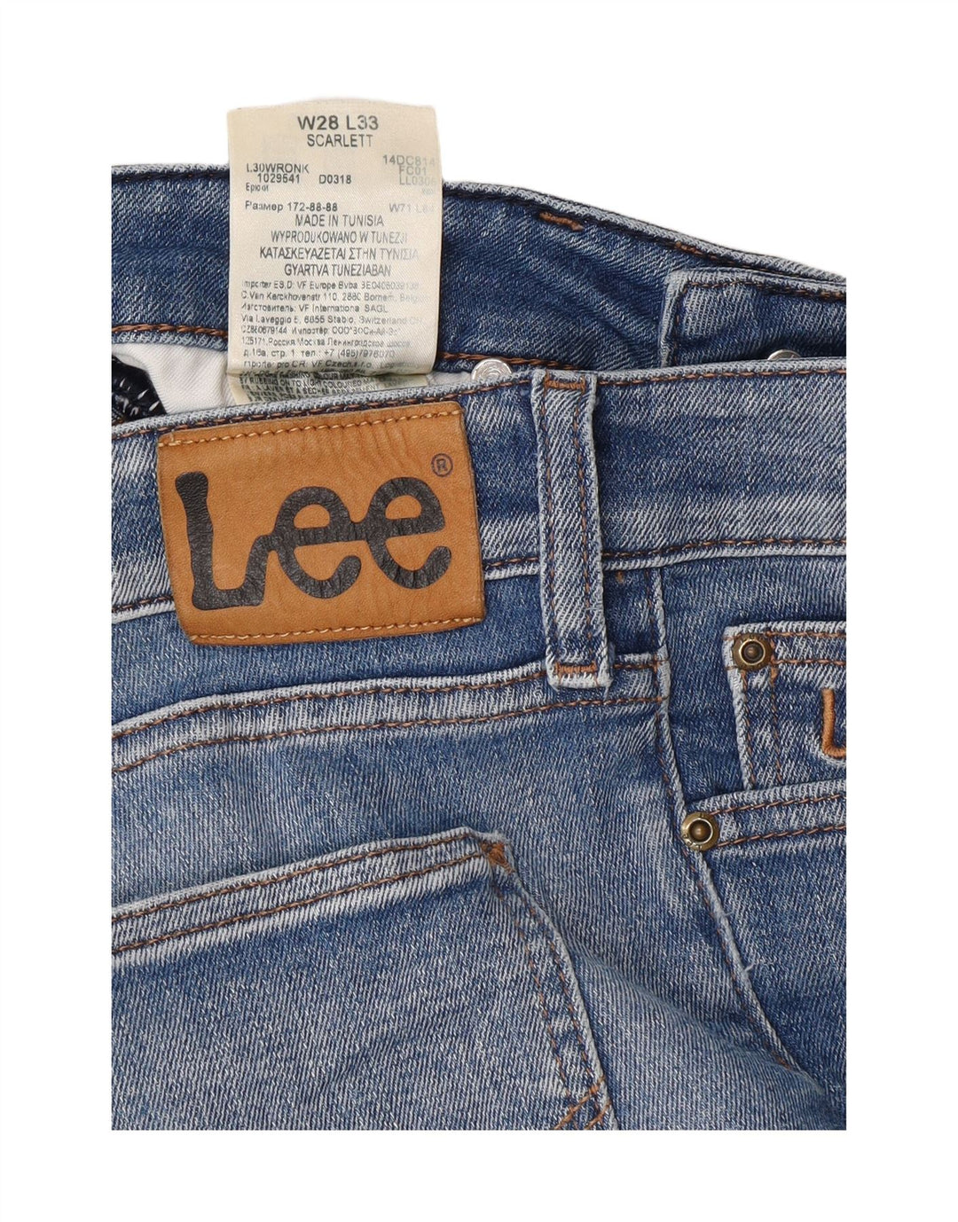 LEE Womens Scarlett Distressed Slim Jeans  W28 L26 Blue Cotton