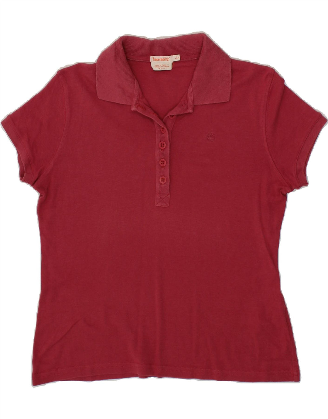TIMBERLAND Womens Polo Shirt UK 16 Large Red Cotton Vintage Timberland and Second-Hand Timberland from Messina Hembry 