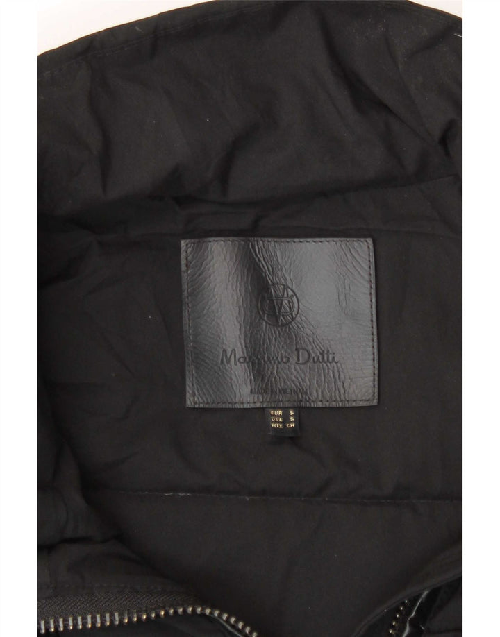 Massimo Dutti Dame Polstret Jakke UK 10 Small Black Polyester