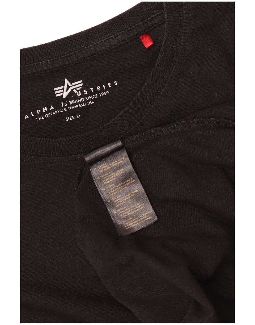 Alpha Industries Herre T-Shirt Top XL Sort Bomuld