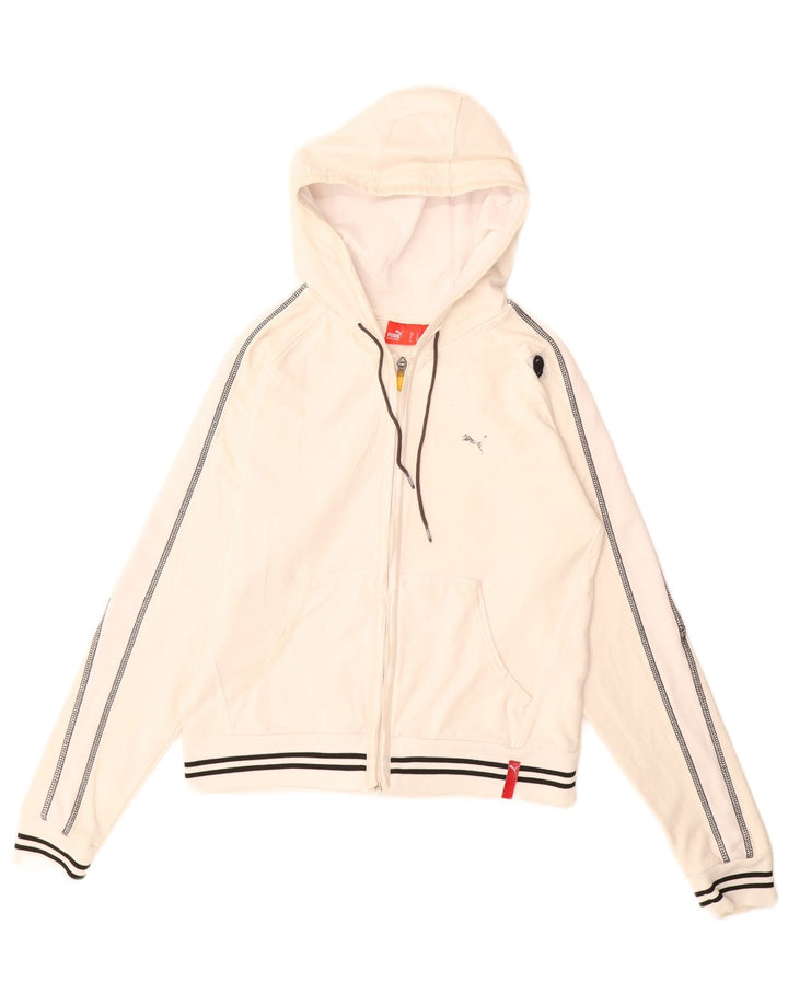 Puma Dame Crop Hættetrøje Sweater UK 12 Medium White