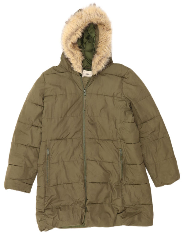 Gap Herre hættepolstret frakke UK 40 Large Khaki Polyester