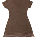 WHITE STUFF Womens A-Line Dress UK 12 Medium Brown Striped