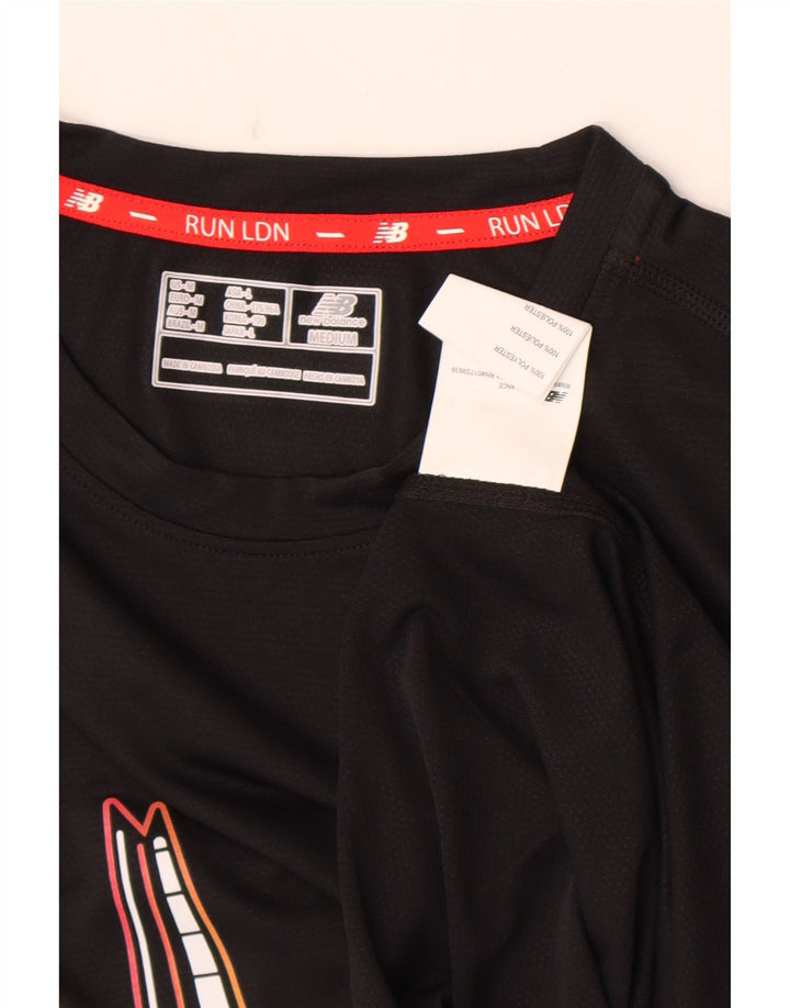 New Balance Herre grafisk T-shirt Top Medium Sort Polyester