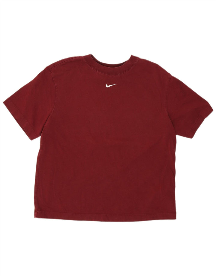 NIKE T-shirt top til kvinder UK 6 XS Bourgogne bomuld