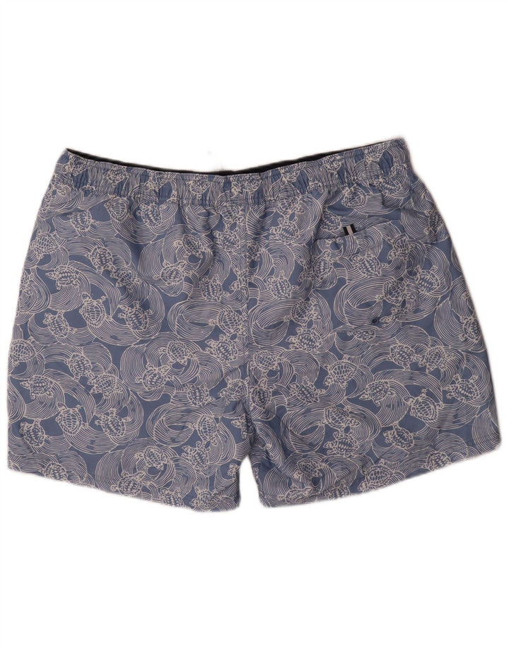 Marks & Spencer Badeshorts med abstrakt mønster til mænd XL blå polyester