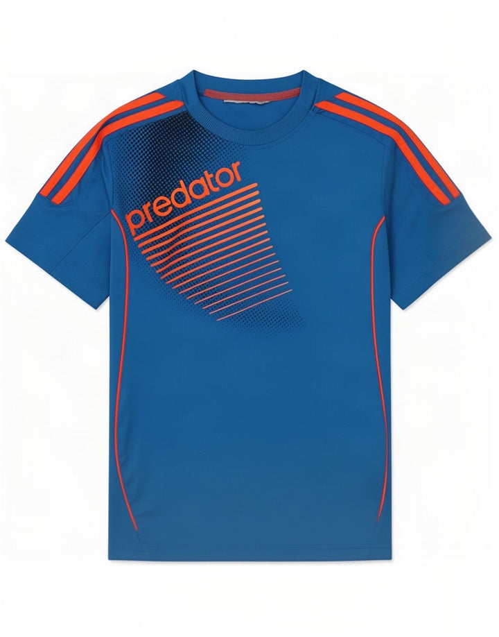 Adidas drenge grafisk t-shirt top 11-12 år blå polyester