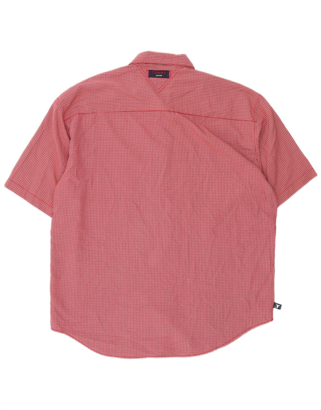 Tommy Hilfiger Kortærmet Herreskjorte XL Rød Gingham Polyester