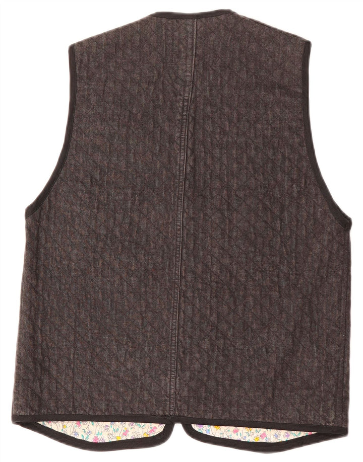 Vintage Dame Gilet UK 12 Medium Grey Paisley